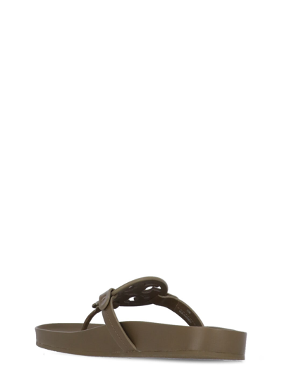 Shop Tory Burch Miller Leather Sandal In Olive/ Olive