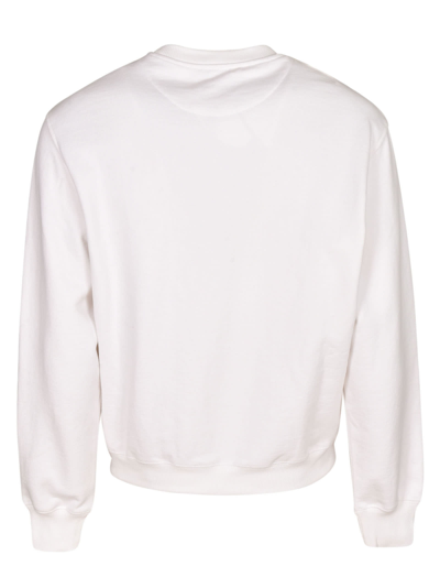 Shop Prada Chest Logo Plain Ribbed Sweatshirt In White