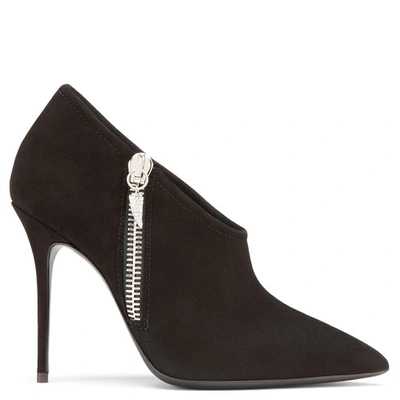 Shop Giuseppe Zanotti - Black Suede Boot With Side Zip Alice