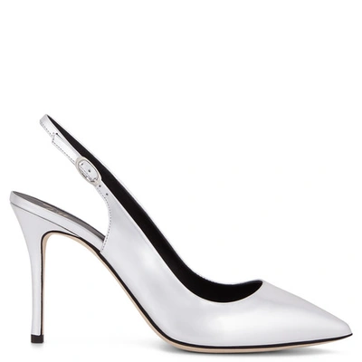 Giuseppe Zanotti - Silver Patent Leather Slip On Pumps Yvette