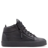 GIUSEPPE ZANOTTI GIUSEPPE ZANOTTI - BLACK LEATHER MID-TOP SNEAKER KRISS,RW501600106