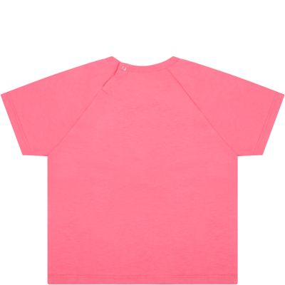 Shop Gucci Pink T-shirt For Baby Girl With Logos