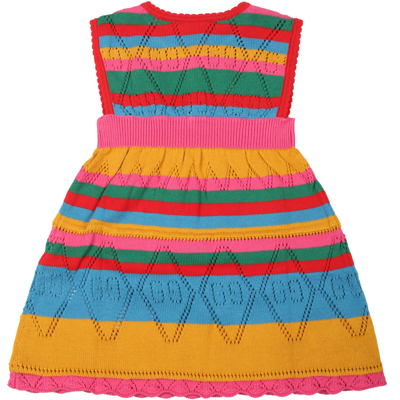 Shop Gucci Multicolor Dress For Baby Girl With Iconic Gg