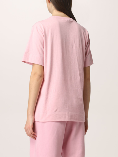 Shop Ganni Software Logo Print T-shirt In Pink