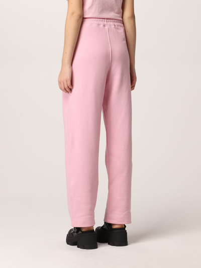 Shop Ganni Software Logo Print Sweatpants In Pink