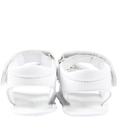 Shop Balmain White Sandals For Baby Kids