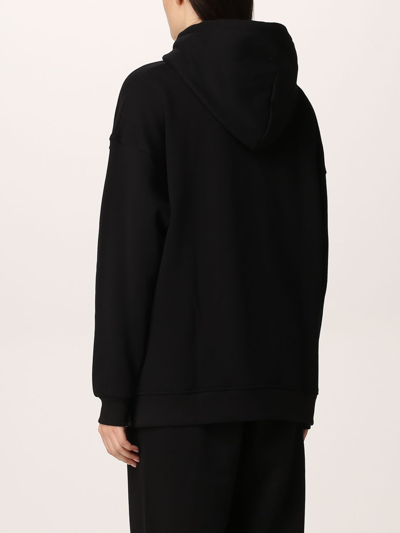 Shop Ganni Sweatshirt  Cotton Blend Sweatshirt With Logo In Black