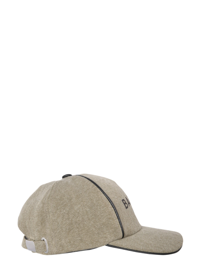 Shop Balmain Baseball Hat With Logo In Beige