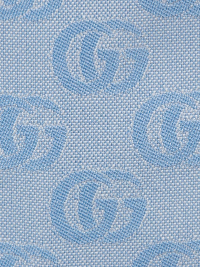 Shop Gucci Baby Gg Cotton Jacquard Bermuda In Azzurro