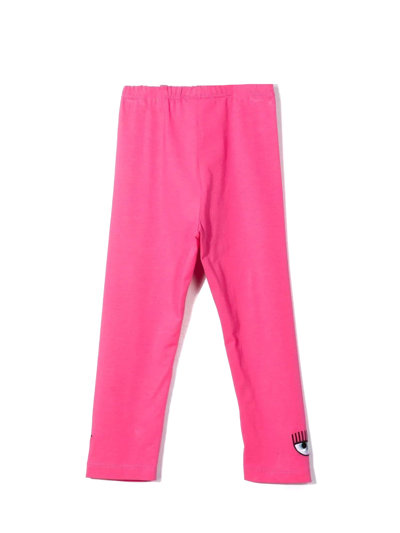 Shop Chiara Ferragni Pink Cotton Stretch Blend Leggings In Fandango