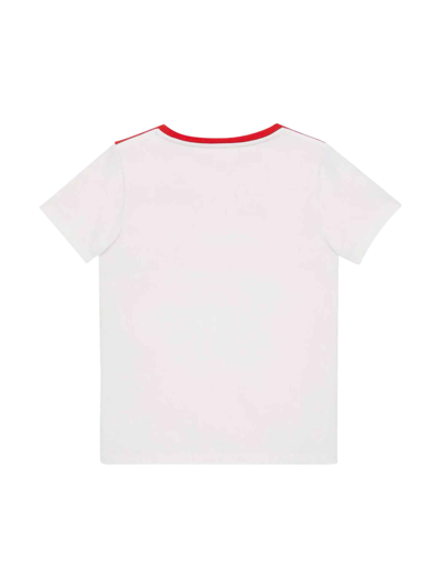 Shop Gucci White Newborn T-shirt In Bianco/rosso