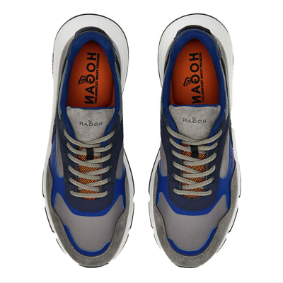 Shop Hogan Sneakers Hyperlight Grigia, Blu Hxm5630dm90r5e842o In Grey/blue