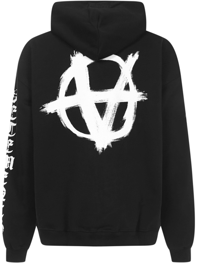 Shop Vetements Double Anarchy Logo Sweatshirt In Black