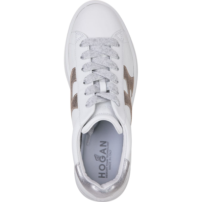 Shop Hogan White Rebel Sneakers