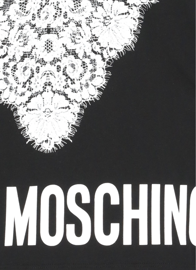 Shop Love Moschino Loged T-shirt In Black