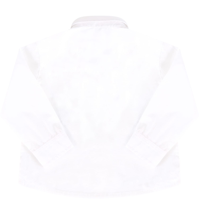 Shop Armani Collezioni White Skirt For Babyboy With Blue Eagle