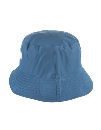 Shop Gcds Man Blue And Camouflage Reversible Bucket Hat With Logo