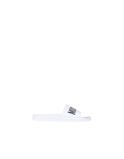 Shop Moschino Sandalo Slide In White