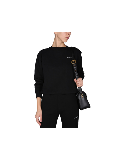 Shop Off-white Sweatshirt With Rubber Logo In Black