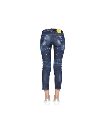 Shop Dsquared2 Jennifer Cropped Jeans In Denim