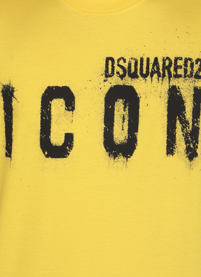 Shop Dsquared2 Icon Spray T-shirt In Yellow