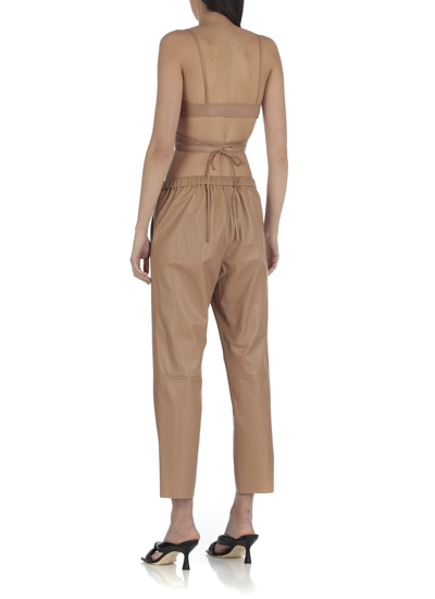 Shop Drome Leather Top In Nude Clay