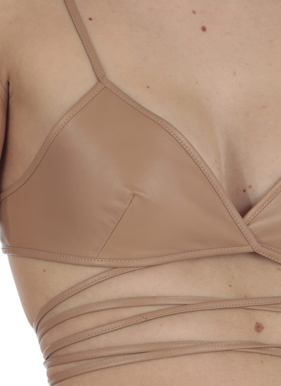 Shop Drome Leather Top In Nude Clay