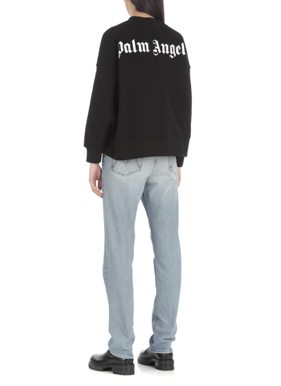 Shop Palm Angels Loged Sweatshirt In Black White