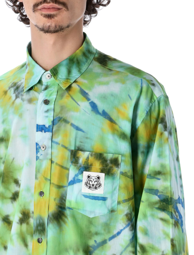 Shop Kenzo Tie Dye Shirt In Mint