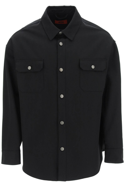 Shop 424 Oversized Shirt In Black