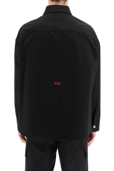 Shop 424 Oversized Shirt In Black