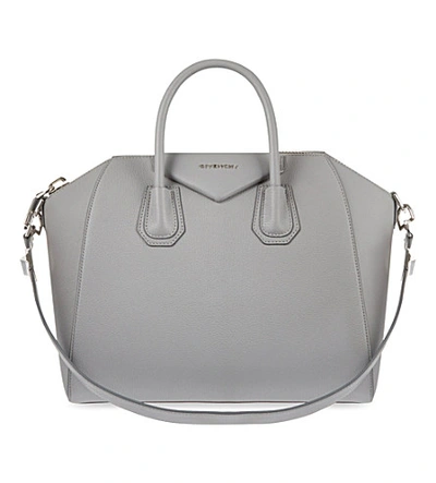 Givenchy Antigona Medium Soft-grained Leather Tote In Pearl Grey