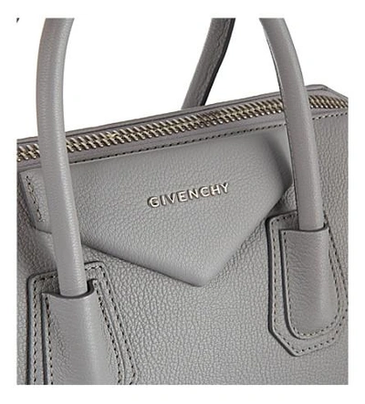 Shop Givenchy Antigona Medium Soft-grained Leather Tote In Pearl Grey