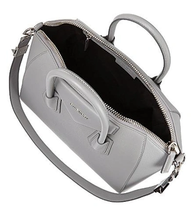 Shop Givenchy Antigona Medium Soft-grained Leather Tote In Pearl Grey