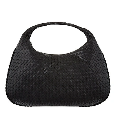 Shop Bottega Veneta Intrecciato Leather Medium Hobo Bag In Nero