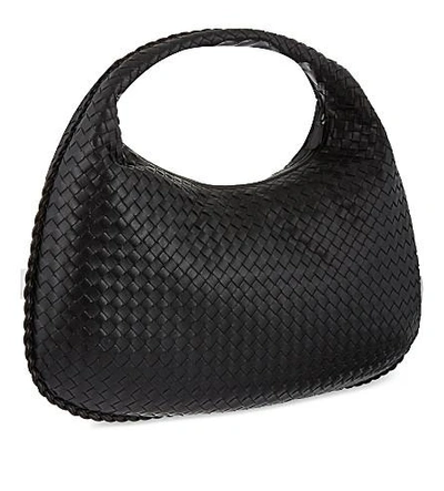 Shop Bottega Veneta Intrecciato Leather Medium Hobo Bag In Nero