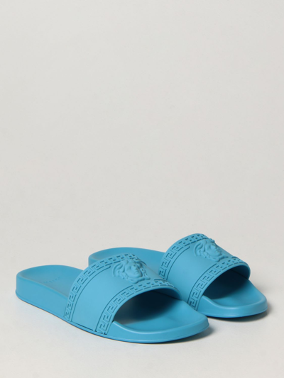 Shop Versace Sandals Shoes Men  In Gnawed Blue