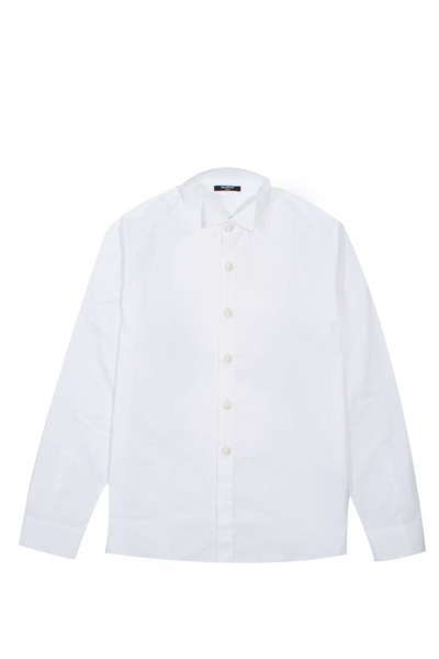Shop Balmain Cotton Shirt In White