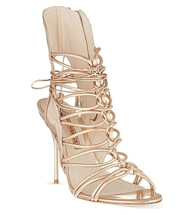 Shop Sophia Webster Lacey Heeled Sandals In Gold