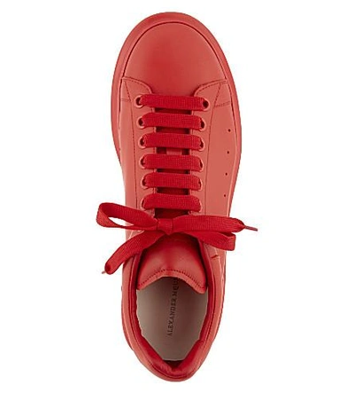 Shop Alexander Mcqueen Show Leather Trainers In Red