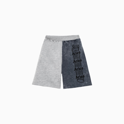 Shop Aries Color-block Shorts Ssar30850 In Navy/grey