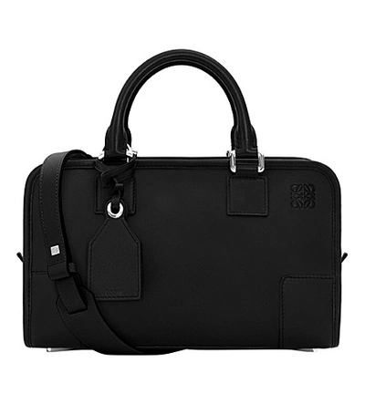 Shop Loewe Amazona 28 Leather Tote Bag In Black/palladium