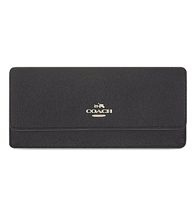 Coach Soft Wallet In Textured Embossed Leather In Li/black