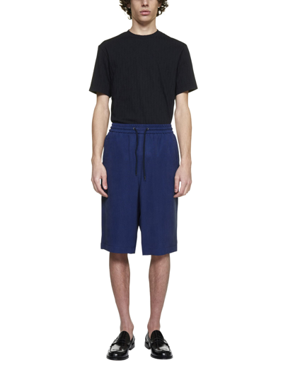 Shop Giorgio Armani Shorts In Twilight Blue