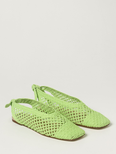 Shop Hereu Flat Shoes Losia  Slingback In Mesh Fabric In Green