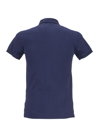 Shop Ralph Lauren Slim Fit Mesh Polo Shirt In Blue
