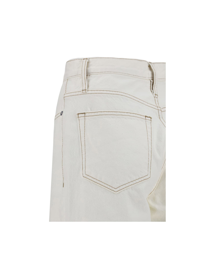 Shop Frame Ultra High Barrel Leg Jeans In Off White