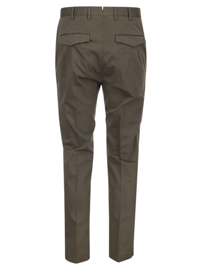 Shop Pt01 Master - Slim-fit Cotton Trousers In Brown