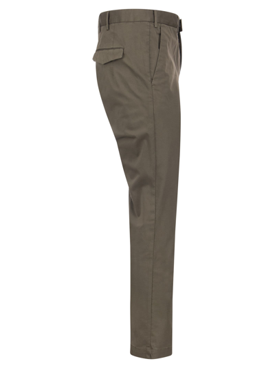 Shop Pt01 Master - Slim-fit Cotton Trousers In Brown