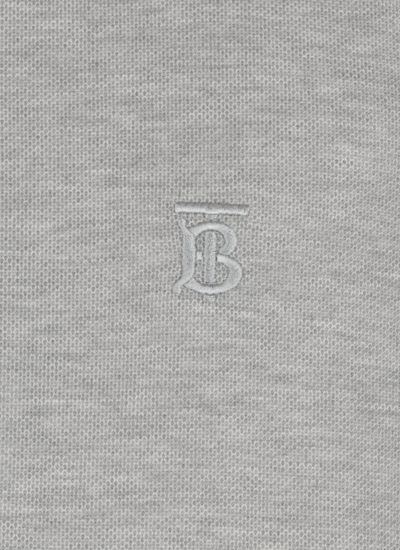 Shop Burberry Monogram Polo Shirt In Pale Grey Melange